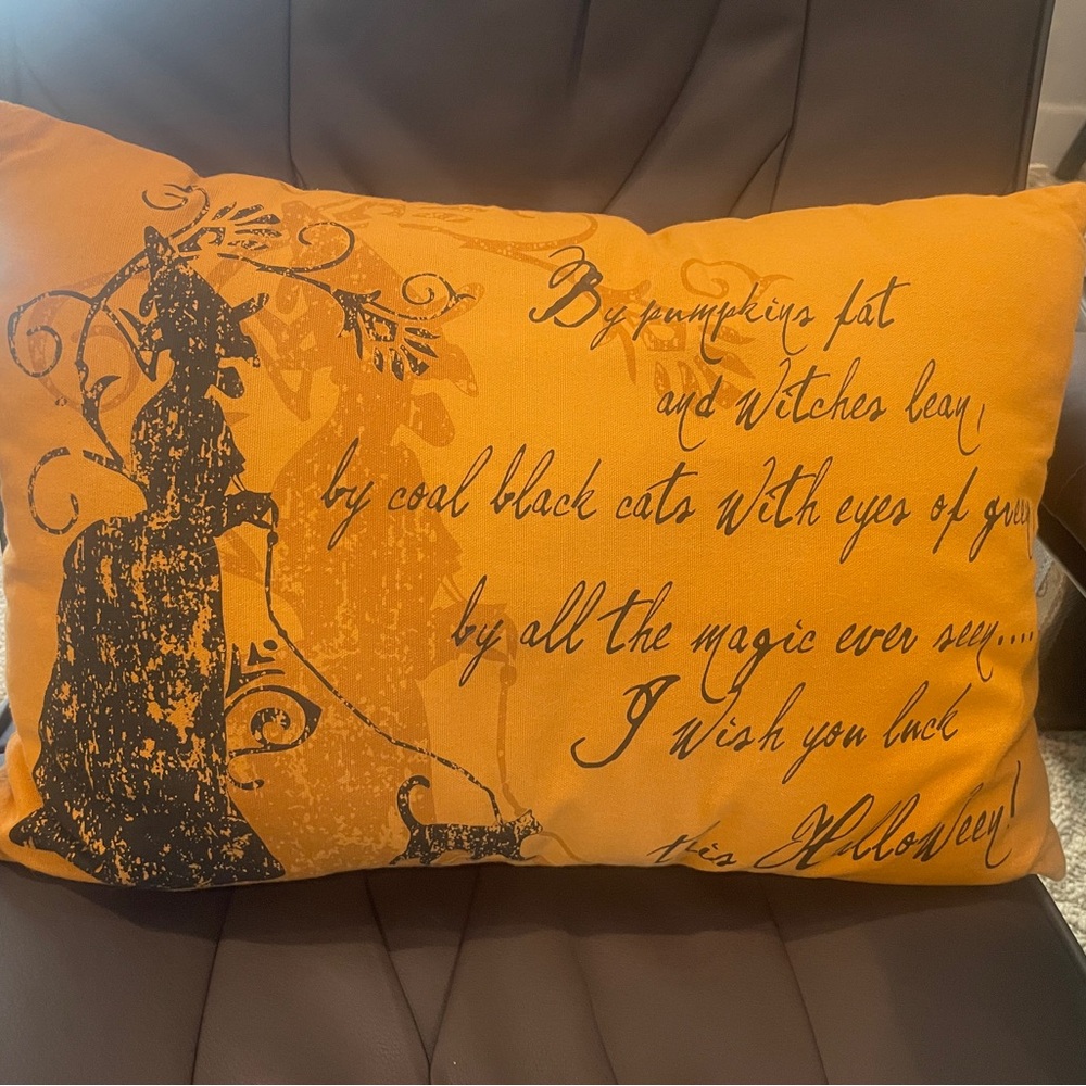Bethany Lowe Orange and Black Halloween Pillow